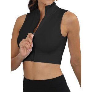 🆕Seaur Women Black Running Jacket Sleeveless Sports T Shirt For Workout Yoga